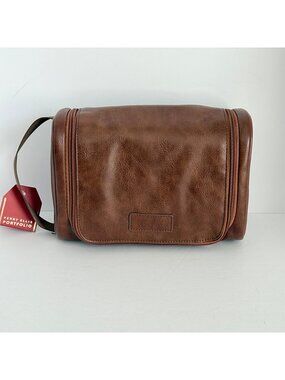 Perry Ellis Portfolio Men's Lugg Burnished Travel Kit Small Leather Goods